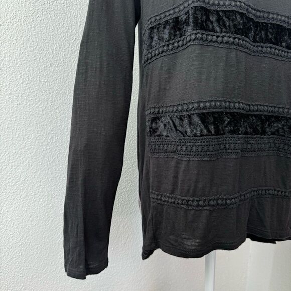 Chico’s Black Tunic Wearble Art Velour Embroidered Long Sleeve - Picture 8 of 13